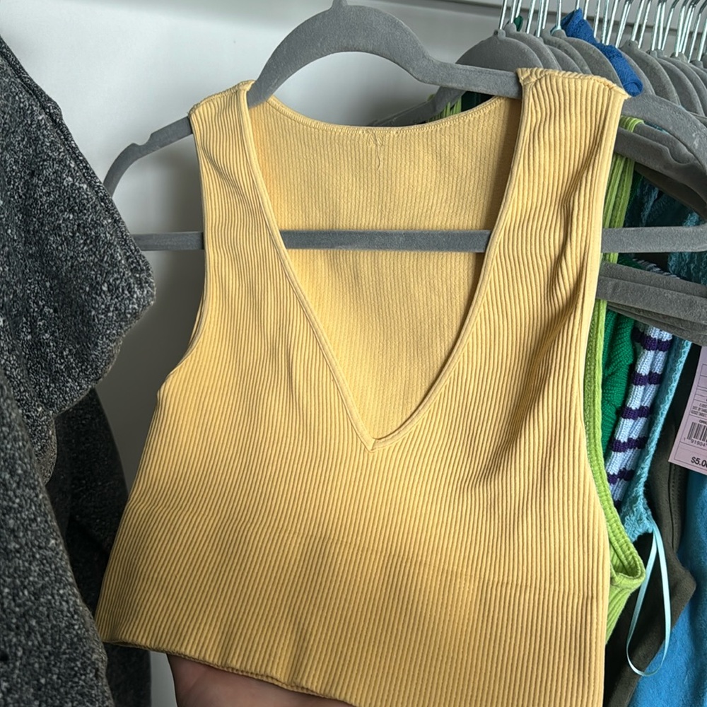 yellow athletic tank top